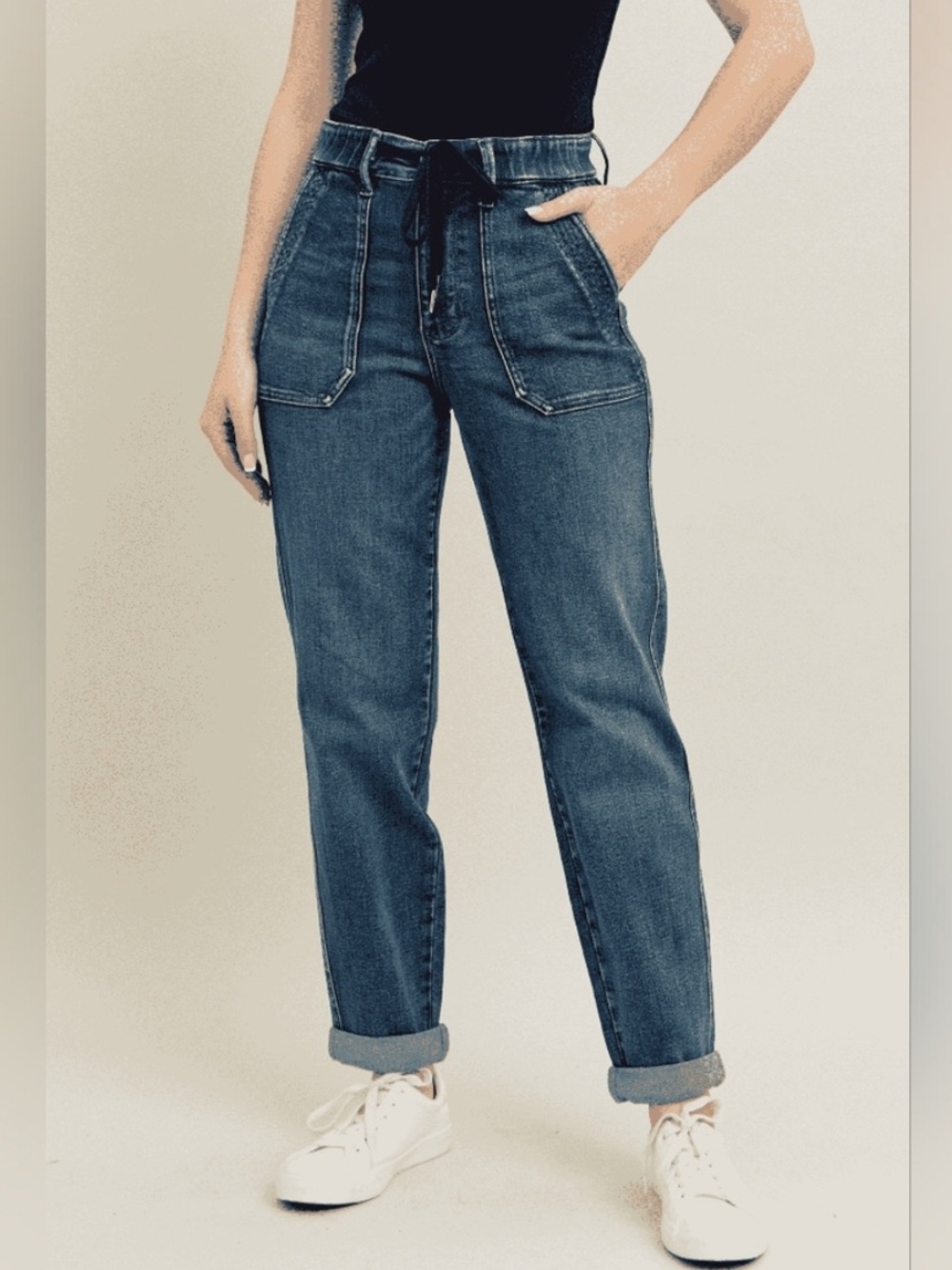 Judy Blue Jogger Jeans Womens 5/27 Dark Wash High Rise Stretch Denim Pants